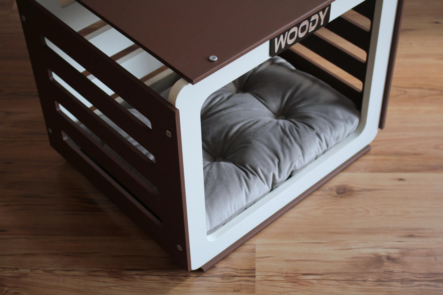 Modern Dog House: Doorless Pet Crate, Indoor Kennel