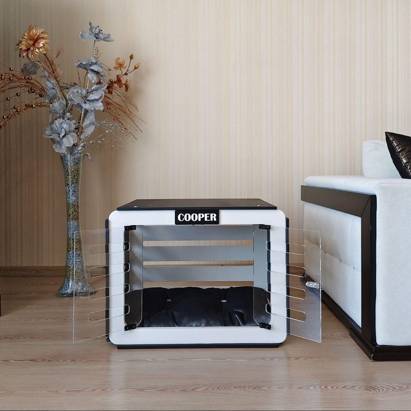 Handmade Dog Crate Furniture: Modern Indoor Pet House