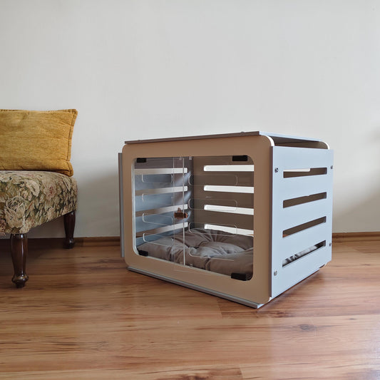 Modern Pet House: Indoor Dog Crate, Optional With Door