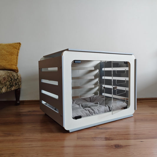 Modern Pet House: Indoor Dog Crate, Optional With Door
