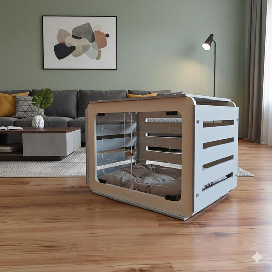 Modern Pet House: Indoor Dog Crate, Optional With Door